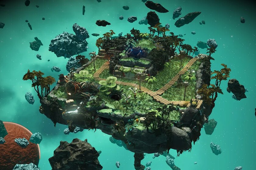 Una isla paradisíaca a bordo de una nave espacial en No Man's Sky