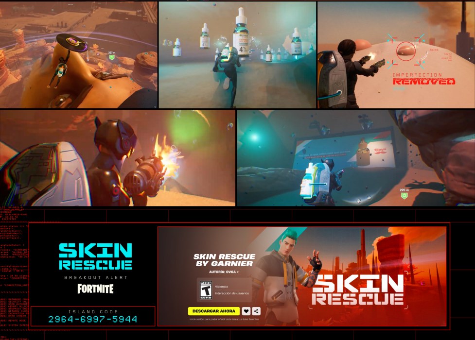 Garnier se introduce en Fortnite con una experiencia interactiva de cuidado facial